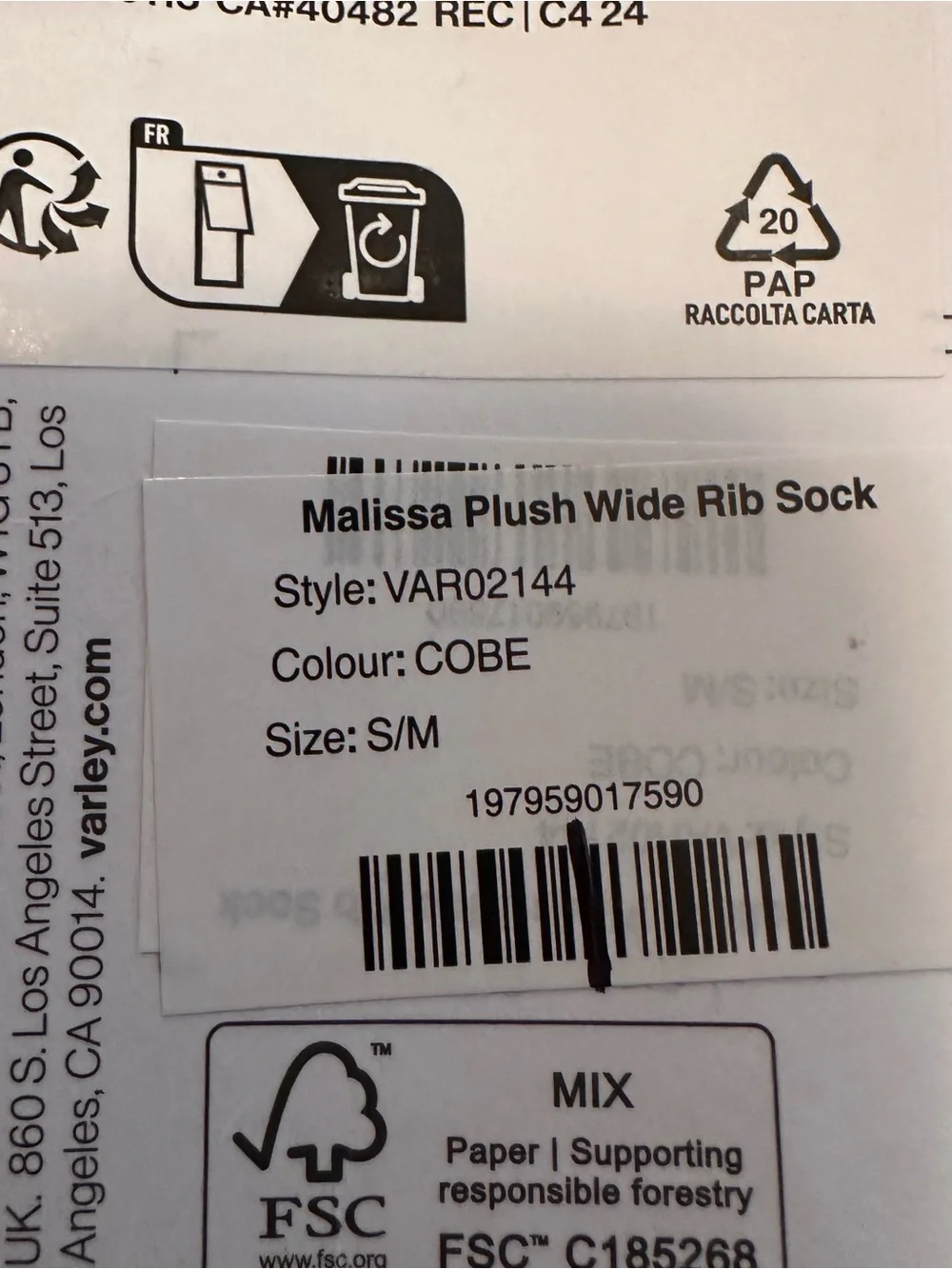 Varley Malissa Plush Wide Rib Sock